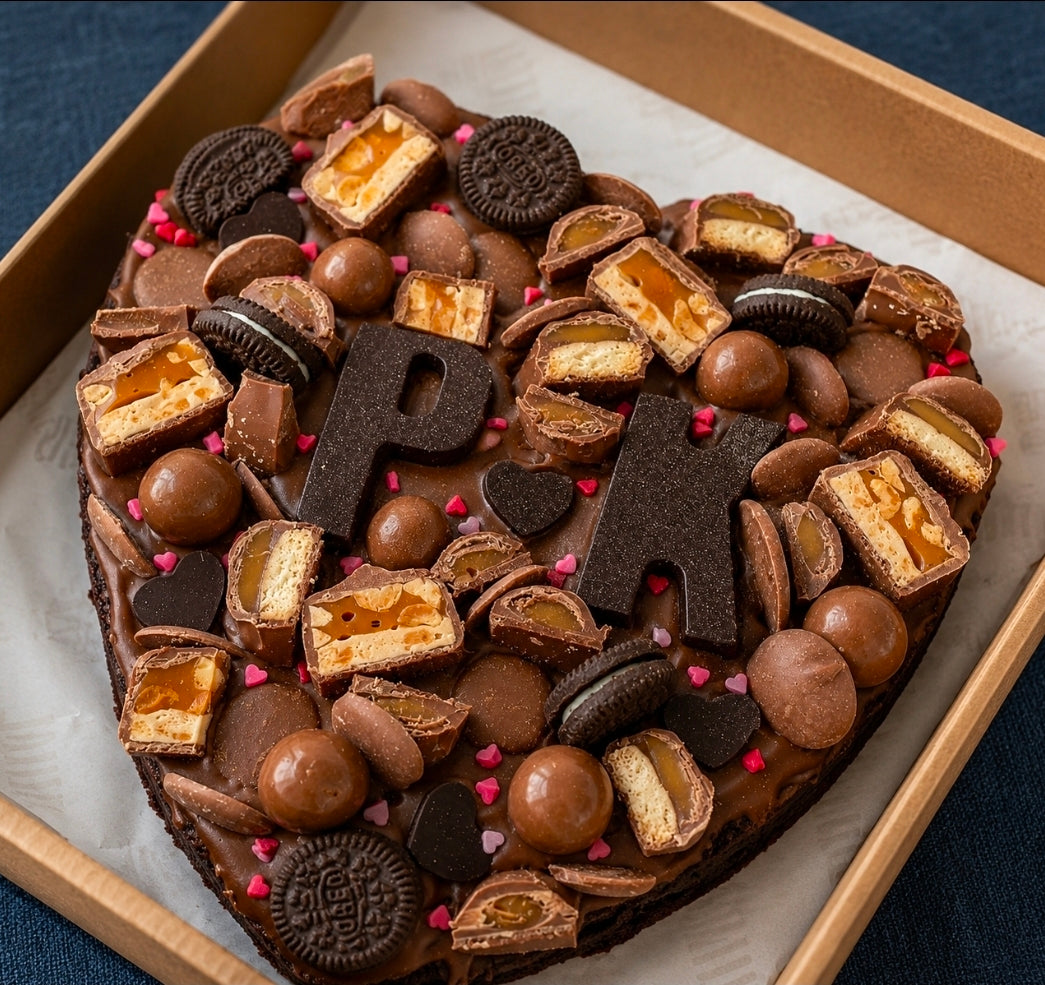 Brownie heart with Initials
